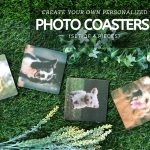 Personalised Photo Coasters (Set of 4 Coasters + 4 Mini Wooden Stands)