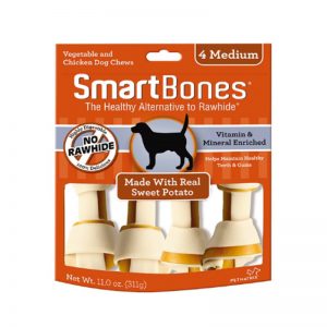 SMB-2004 Sweet Potato Classic Bone Chews - Medium (4 pieces) - SmartBones - Noble Advance Pets