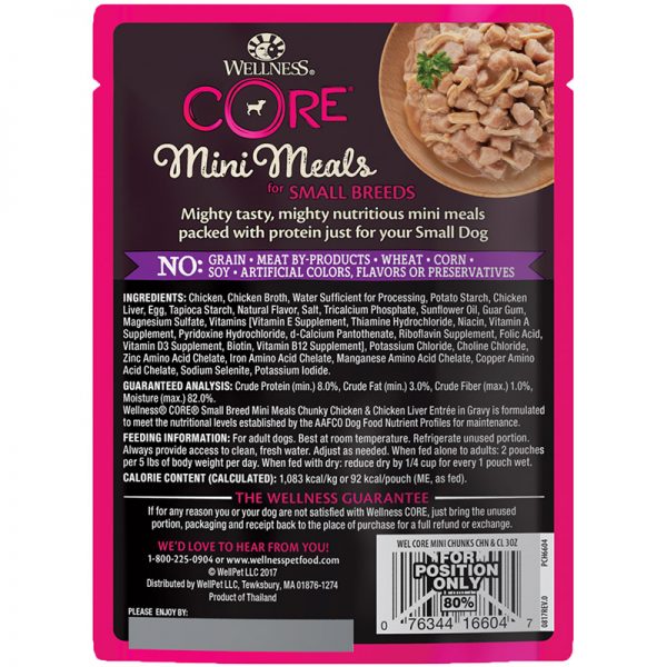 WN-SBMMCCL Chunky Chicken & Chicken Liver (3) - CORE Small Breed Mini Meals - Wellness