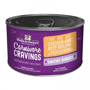 SC-CAT-CCSSCB5.2 Carnivore Cravings Savory Shreds Can Chicken & Beef in Broth