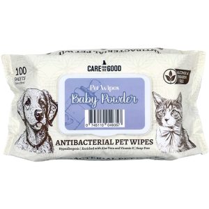 CFTG-9357 Care For The Good Antibacterial Pet Wipes - Baby Powder, 100 pcs