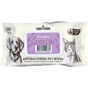 CFTG-9364 Care For The Good Antibacterial Pet Wipes - Lavender, 100 pcs