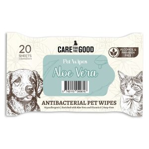 CFTG-9616 Care For The Good Antibacterial Pet Wipes - Aloe Vera, 20 pcs - Silversky