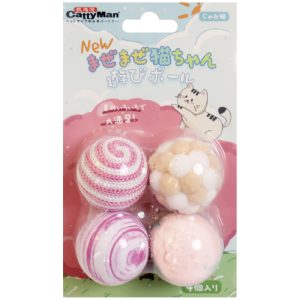 CattyMan Cat Toy Ball 4pcs - Pink
