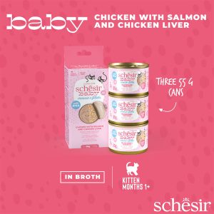 Schesir Baby Mousse & Fillets - Chicken with Salmon & Chicken Liver - Silversky