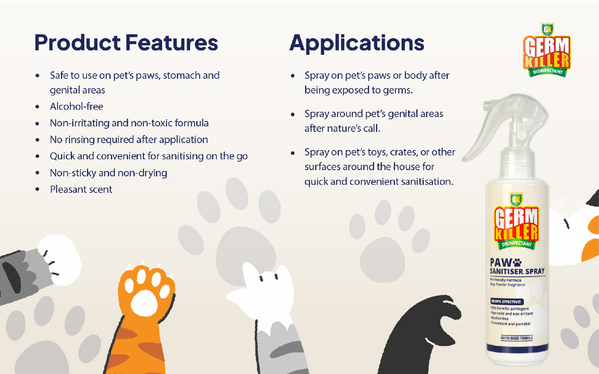 Clean with confidence using GKGermKiller® petfriendly disinfectants!